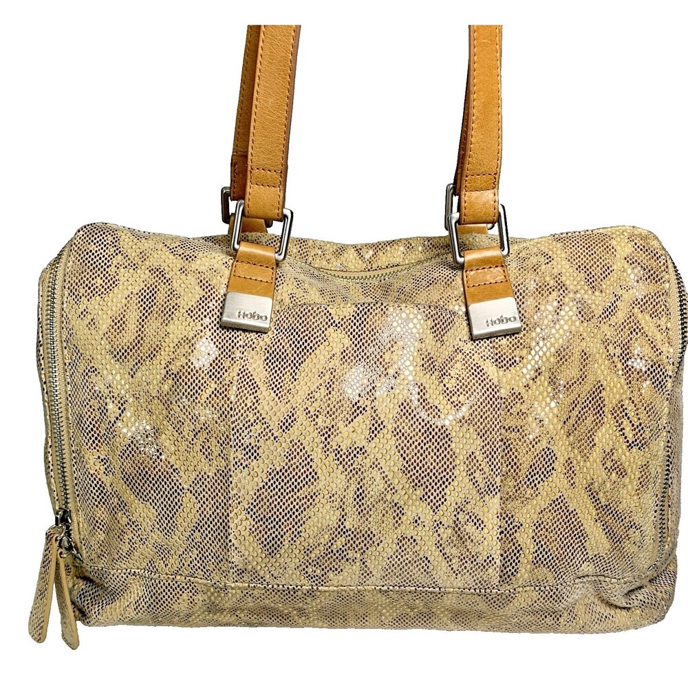 HOBO International Madelyn Satchel Top Handle Handbag Leather Digital Snake